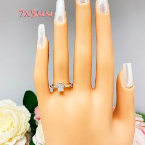 Radiant Cubic Zirconia Engagement Lower Profile Ring