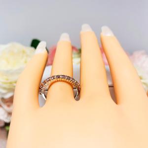 Round Swarovski Morganite Pink CZ Wedding Band 2.5mm
