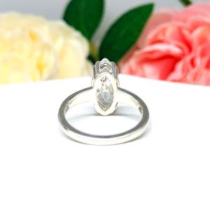 Marquise CZ Engagement Ring Sterling Silver Double Prongs