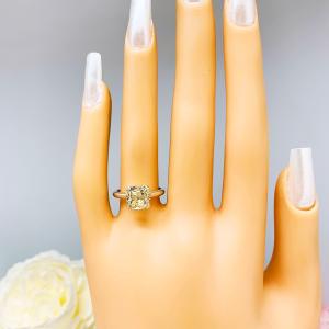 Yellow Old Mine Cut 8mm CZ Engagement Ring