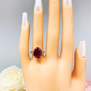 Lab Created Ruby Oval Sterling Silver Ring
