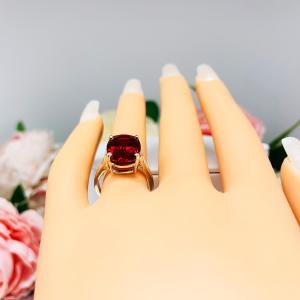 Lab Created Ruby Oval Sterling Silver Ring
