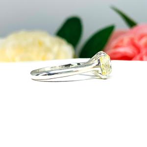 Yellow Old Mine Cut 8mm CZ Engagement Ring