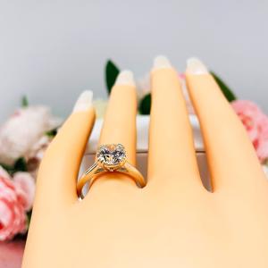 Round 8mm CZ Split Prong Engagement Ring Near Colorless CZ