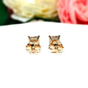 Cushion Cut Cubic Zirconia Stud Earrings