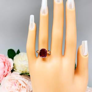 Lab Created Ruby Elongated Cushion Ring 12x10mm Wide Band Low Profile