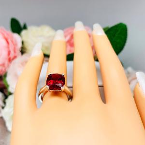 Lab Created Ruby Elongated Cushion Ring 12x10mm Wide Band Low Profile