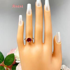 Lab Created Ruby Cushion Solitaire Ring