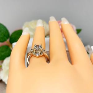 Round CZ Art Deco Antique Inspired Engagement Ring