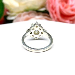 Round CZ Art Deco Antique Inspired Engagement Ring