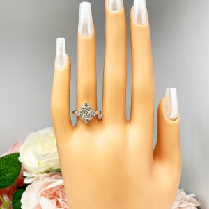 Round CZ Art Deco Antique Inspired Engagement Ring