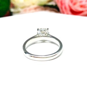 Round CZ Claw Prong Engagement Ring Near Colorless or White CZ