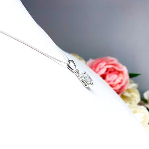 Pear CZ Pendant Sterling Silver Necklace Single Bail Dangle Colorless Cubic Zirconia