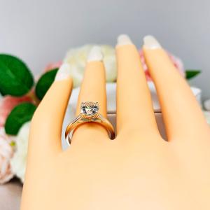 Round CZ Claw Prong Engagement Ring Near Colorless or White CZ