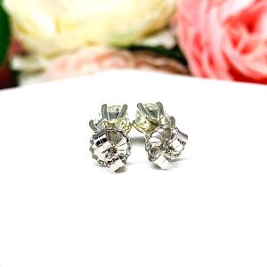 Oval Moissanite Stud Earrings - 10k Gold Six Prong settings - Authentic moissanites - FREE 3RD DAY UPS