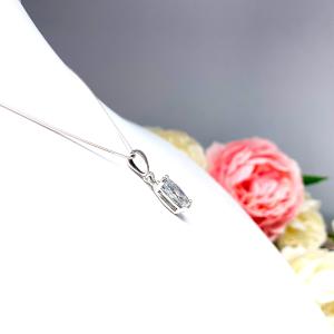 Marquise CZ Pendant Sterling Silver Necklace Single Bail Dangle Cubic Zirconia