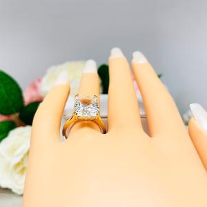 Radiant Cubic Zirconia 14x10mm Split Prong Engagement Ring