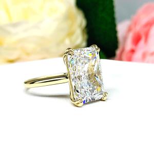 Radiant Cubic Zirconia 14x10mm Split Prong Engagement Ring