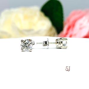 Round Moissanite 14k Gold Stud Earrings - Authentic moissanites - Heavy gold settings - FREE 3RD DAY UPS