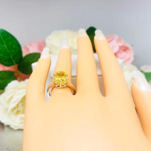 Elongated Cushion Vivid Canary CZ Engagement Ring Crushed Ice Sterling Silver