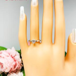 Petite Round Near Colorless CZ Engagement Ring