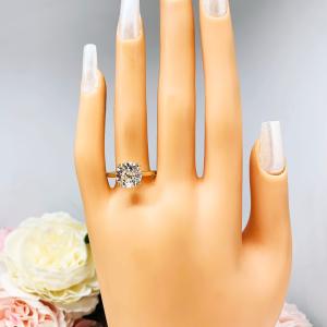 Old European Cut 10mm CZ Engagement Ring Near Colorless CZ