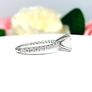 Asscher Moissanite Pave 10k White Gold Engagement Ring Size 9 FINAL SALE