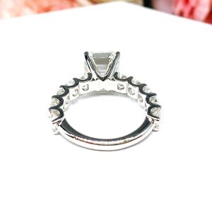 Asscher Moissanite 10k White Gold Engagement Ring Authentic 10mm 5 Carats Size 9.25 FINAL SALE