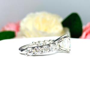 Asscher Moissanite 10k White Gold Engagement Ring Authentic 10mm 5 Carats Size 9.25 FINAL SALE