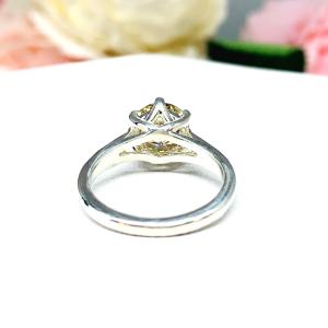 Light Champagne Moissanite Engagement Ring -Round several stone sizes -Authentic stones - Sterling silver 6 prong trellis setting