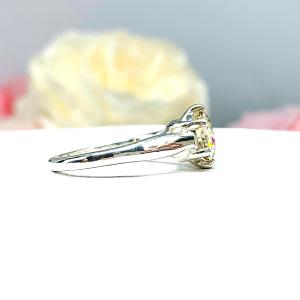 Light Champagne Moissanite Engagement Ring -Round several stone sizes -Authentic stones - Sterling silver 6 prong trellis setting