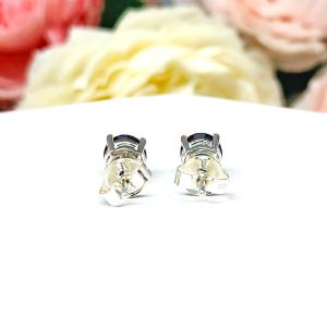 Round Lab Alexandrite June Birthstone Stud Earrings