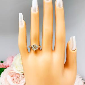 Light Champagne Moissanite Engagement Ring -Round several stone sizes -Authentic stones - Sterling silver 6 prong trellis setting