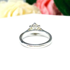 Round Moissanite 6 Prong Engagement Ring - Authentic moissanite - Sterling silver tulip setting