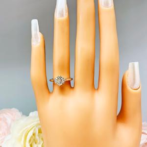 Round Moissanite 6 Prong Engagement Ring - Authentic moissanite - Sterling silver tulip setting