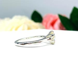 Round Moissanite 6 Prong Engagement Ring - Authentic moissanite - Sterling silver tulip setting