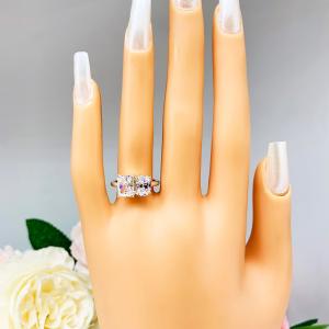 Oval Radiant CZ 2 Stone Engagement Ring You and Me Toi Et Moi