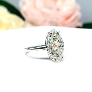 Marquise CZ Engagement Ring Sterling Silver Cathedral Near Colorless CZ