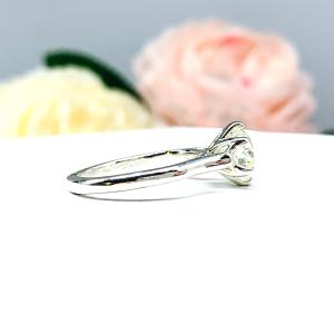 Round Near Colorless CZ Tulip Cathedral Engagement Ring