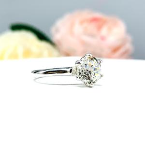 Round Near Colorless CZ Tulip Cathedral Engagement Ring