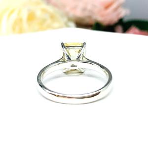 Light Yellow Emerald Cut CZ Engagement Ring Size 5