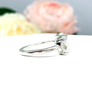 Oval Radiant CZ 2 Stone Engagement Ring You and Me Toi Et Moi