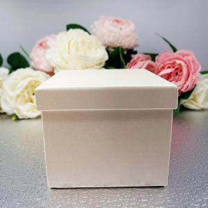 Drop or Hoop Earrings Gift Presentation Box - Shimmer champagne color - Includes ivory color outer box