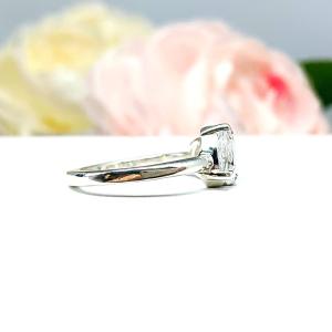 Round Pear CZ 2 Stone Engagement Ring Toi Et Moi You and Me
