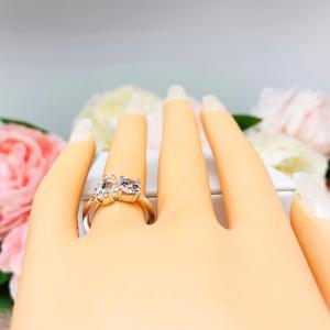 Round Pear CZ 2 Stone Engagement Ring Toi Et Moi You and Me