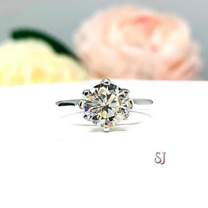 Round Near Colorless CZ Tulip Cathedral Engagement Ring