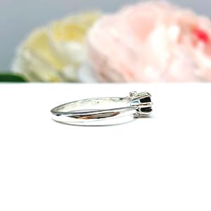 Round Natural Rhodolite Garnet Ring Size 5 -  4mm round gemstone - Sterling silver bypass setting -  January birthstone