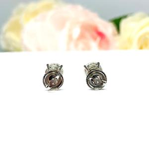 Round Portuguese Cut Moissanite Stud Earrings - 14k white gold screw back settings - Authentic stones 2 ct total -   FREE 3RD DAY UPS