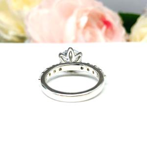 Round CZ Sterling Silver Pave Engagement Ring 6 Prong Tulip Design Optional Matching Band