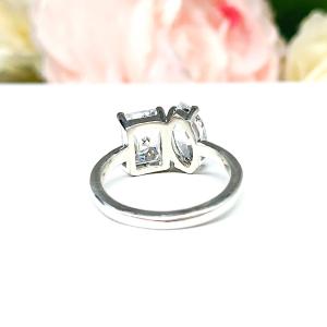 Marquise Radiant CZ 2 Stone Engagement Ring Toi Et Moi You and Me